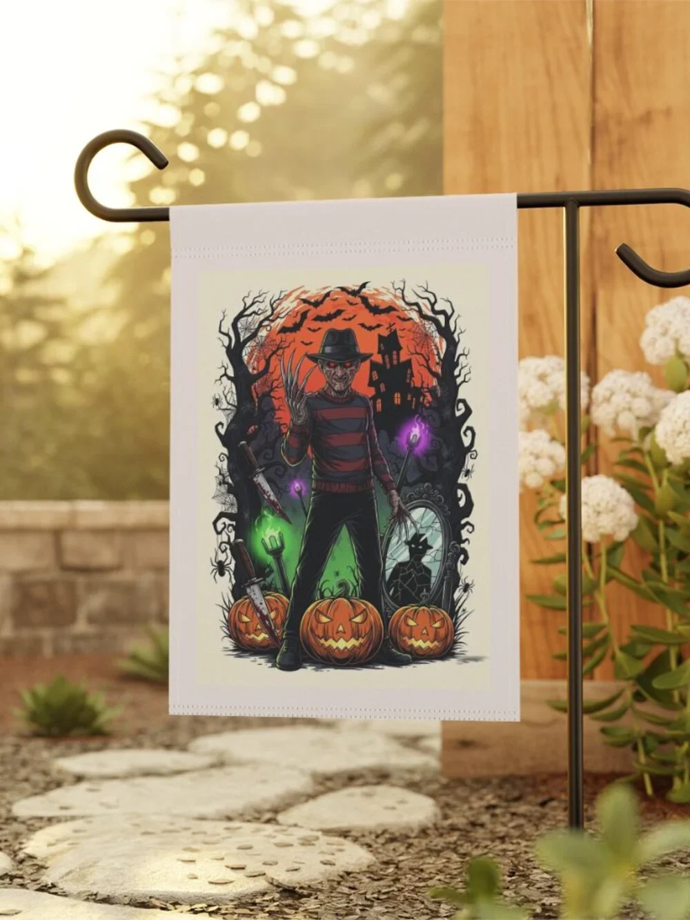 Halloween Freddy Krueger Garden Flag Spooky Decor
